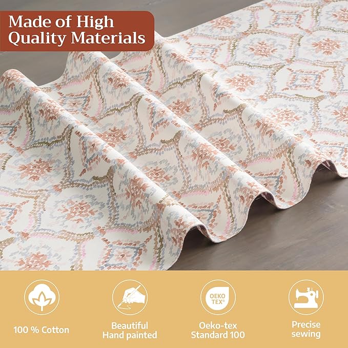 Maison d' Hermine Table Runner 100% Cotton Single Layer Table Runners 72 inches Long for Thanksgiving Christmas Decorations Home Kitchen Dining Party Wedding (Fair Isle, 14.5" x 72")