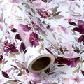 WRAPAHOLIC 30 Inch Jumbo Reversible Floral Wrapping Paper - 30 Inch x 100 Feet Purple Floral Design for Wedding, Birthday, Mothers Day, Baby Shower, Anniversary
