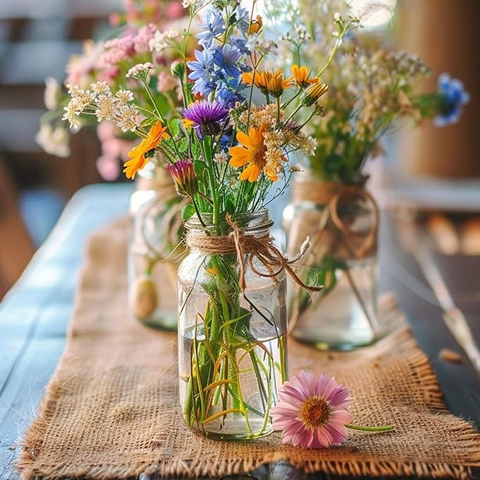 Vintage Glass Flower Vase，48 Pack Farmhouse Transparent White Glass Centerpiece Vases for Weddings, Parties & Home Decor Bulk(48, Transparent)