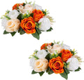 Flower Centerpieces for Wedding Tables: Wedding Table Decorations Orange Flower Balls Centerpieces for Engagement Cerebration Party Center Pieces 2 Packs