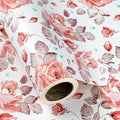 WRAPAHOLIC 30 Inch Reversible Floral Wrapping Paper - 30 Inch X 100 Feet Jumbo Roll Beautiful Pink Floral Design, Perfect for Wedding, Mother's Day, Birthday, Baby Shower