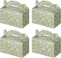 Dunzoom 24 Pack Green Floral Paper Gift Boxes Party Favor Gift Gable Boxes with Chinoiserie Floral Printed Candy Treat Box for Wedding Birthday Tea Bridal Shower Party