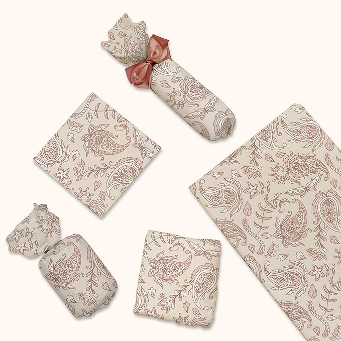 Pro Supply Global Pink Paisley Printed Tissue Paper for Valentine's Day Gift Bags or Boxes and Wrapping - Bulk Decorative Art Tissue Paper for Packaging and Gifting | 24 Sheets 20" x 30"