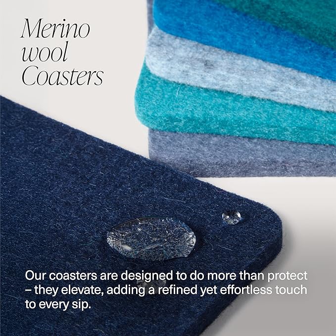 Graf Lantz - Bierfilzl Merino Wool Square Coasters Set of 4 - Love (4"x4"x5mm) - Absorbs 30% of Weight - Natural German Wool - Heat Resistant, Sustainable, Reusable - Home Decor, Coffee Table Decor
