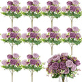 Olgaa 12 Bundles Peonies Artificial Flowers Artificial Peonies Silk Flowers Bulk Fake Peony Bouquet for Bridal Shower Decorations Wedding Table Centerpiece (Purple)