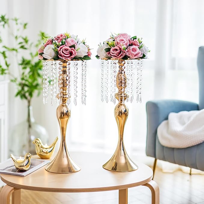 Flower Centerpieces for Wedding Tables: Wedding Table Decorations Dusty Rose & White Flower Balls Centerpieces for Engagement Cerebration Party Center Pieces 2 Packs