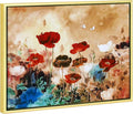 Wieco Art Framed Wall Art Blooming Poppies Canvas Prints Wall Art Colorful Flowers Pictures Paintings for Living Room Bedroom Bathroom Home Decorations Floral Giclee Artwork