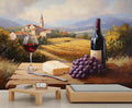 KIREUPA Tuscany Vineyard Wall Mural, Countryside Winery Scene 3d Wall Murals, Italian Rural Landscape Wallpaper Mural, for Living Room Bedroom Large Wallpaper Indoor Decor 118" W x 82.6 "H