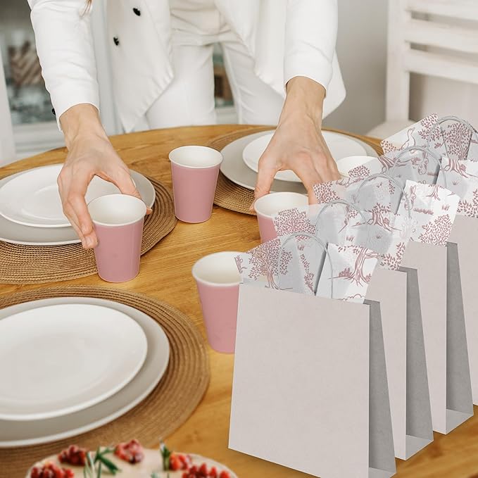 Pro Supply Global Pink Toile Printed Tissue Paper for Valentine's Day Gift Bags or Boxes and Wrapping - Bulk Decorative Art Tissue Paper for Packaging and Gifting | 24 Sheets 20" x 30"