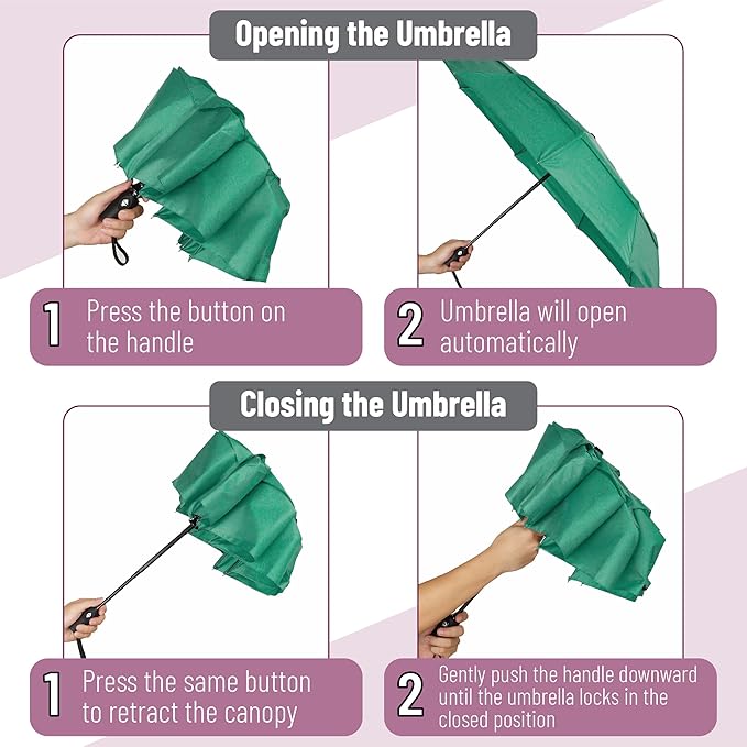 Mr. Pen- Windproof Travel Umbrella, Automatic Umbrellas for Rain, Compact