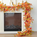MIZII Fall Decor Artificial Maple Leaf Pumpkin Garland 6FT Fake Autumn Vines Garland Thanksgiving Halloween Harvest Decorations for Porch Mantle Table Centerpieces Fireplace Farmhouse (Yellow PK)