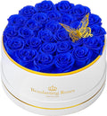 Preserved Roses Forever Flowers Real Roses in a Box Mother's Day Birthday Flowers for Her Mom Women Wife Valentine's Day, 27 Royal Blue Roses