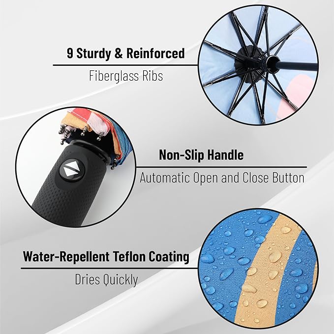 Mr. Pen- Windproof Travel Umbrella, Automatic Umbrellas for Rain, Compact