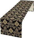 Gold Damask Table Runner,Gothic Antique Victorian Floral Boho Table Runner for Home Kitchen Table Dining Garden Farmhouse Wedding Party Decor 13x90 Inch