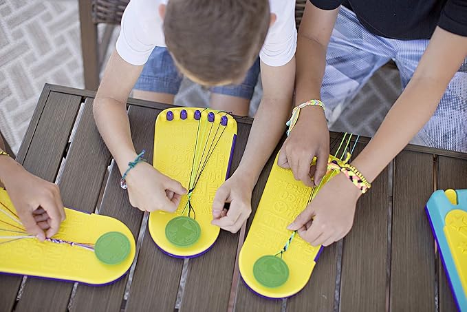 Choose Friendship Bracelet Making Kit – 20 Pre-Cut Threads, Portable Loom with Storage, Makes 8 Bracelets, Craft Gift for Kids Ages 8+, Yellow “Pineapple”