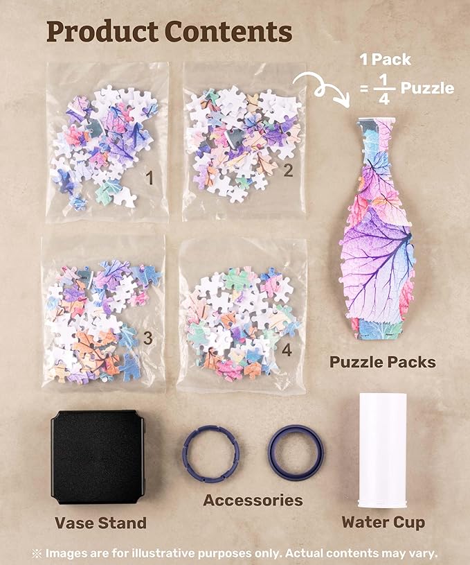 Pintoo 3D Puzzle Vase Unique Flower Vase Made by 160 Curved Plastic Puzzle Pieces House Warming Gift for Flower Arrangements and Home Decoration - [S1024] (Translucent, Carp with Lotus)