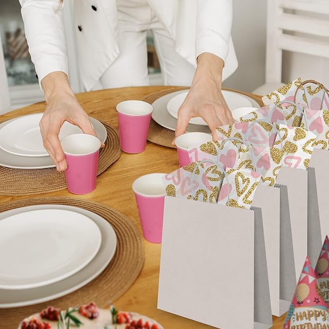 Pro Supply Global Pink and Gold Hearts Printed Tissue Paper for Valentine's Day Gift Bags or Boxes and Wrapping - Bulk Decorative Art Tissue Paper for Packaging and Gifting | 24 Sheets 20" x 30"