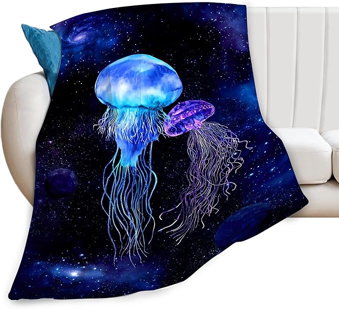 Jellyfish Gifts for Girls & Women - Soft, Warm & Cozy Fleece Throw Blanket for Kids & Adults - 40"x50"