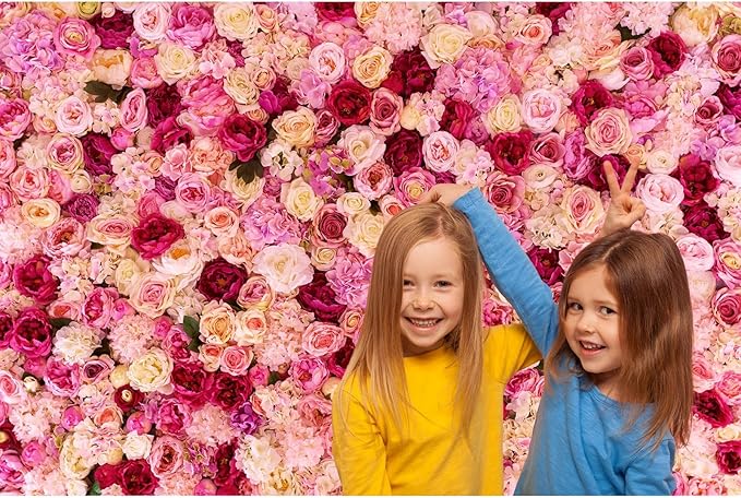 Roses Flowers Backdrop Valentine's Day Pink Red Rose Photography Background Various Floral Roses Backdrop for Anniversary Birthday Wedding Baby Shower Children Adults Photo Prop Backgrounds 5x4ft