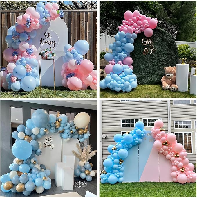 Togvu Pastel Blue Balloons Different Sizes, 123 Packs Blue Balloons, Pack of 18 12 10 5 Inch Baby Blue Balloons Garland Arch Kit for Birthday Baby Shower Gender Reveal Wedding Decoration