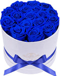17 Flowers in a Luxury Suede Box, Birthday Gifts for Women, Preserved Flowers, Mothers Day Roses Gift for Mom, Royal Blue
