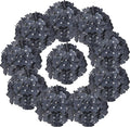 10PCS Artificial Hydrangea Flowers, Fake Hydrangea Silk Flowers Heads with Stems for Wedding Home Party Shop Baby Shower Decoration-Bluish Grey