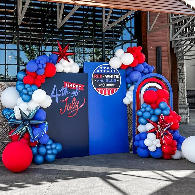 Togvu Royal Blue Balloons Different Sizes, 123 Packs Matte Blue Balloons, Pack of 18 12 10 5 Inch Premium Balloons Garland Arch Kit for Birthday Graduation Baseball Nautical Party Decorations