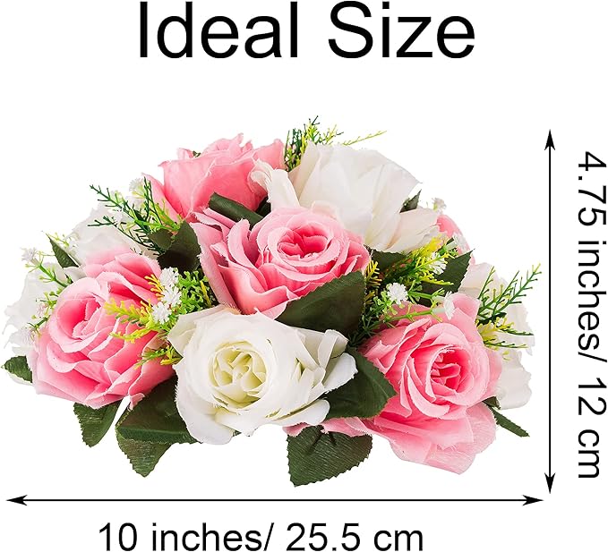 Flower Centerpieces for Wedding Tables: Wedding Table Decorations Pink & White Flower Balls Centerpieces for Engagement Cerebration Party Center Pieces 2 Packs
