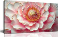 Pink & White Peony Floral Canvas Wall Art with Gold Accents, Abstract Flower Pictures for Living Room Bedroom Wall Decor, Printed Painting Artwork Home Decorations, Size 40x20 Inches - Ready to Hang
