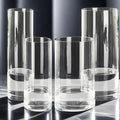 4 Pcs Acrylic Clear Cylinder Flower Vase for Plants Bouquet, Unbreakable Hurricane Tall Large Plastic Vases for Wedding Decor, High Hydroponic Floor Vase (H 10" + H 12" 2 Each No Flowers)