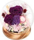 Preserved Flowers Bouquets Unique Rose Preserved Flower Gifts in Glass Dome for Women,Wife, Grandma Suitable for Birthday, Mother’s Day, Valentine’s Day, Anniversary, Christmas