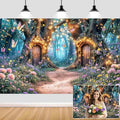 10X8ft Enchanted Forest Backdrop Fairy Enchanted Wonderland Garden Floral Butterfly Photography Background for Kids Girls Baby Shower Birthday Party Decoration Banner Cake Table Photo Booth Props