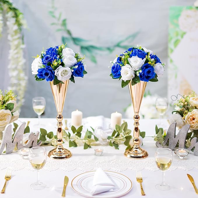 Flower Centerpieces for Wedding Tables: Wedding Table Decorations Royal Blue White Flower Balls Centerpieces for Engagement Cerebration Party Center Pieces 6 Packs