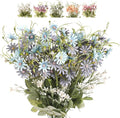 Artificial Flowers Wildflowers Silk Daisy Spring Fake Daisies Decoration Summer UV Resistant Colorful Mixed Bundles Faux Greenery Outdoor Plant Stem Filler for Home Decor Indoor Floral Arrangements