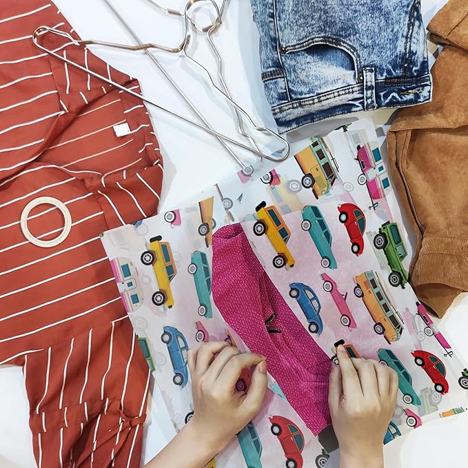 Automobiles Printed Tissue Paper for Gift Bags or Boxes and Wrapping - Cars Bulk Decorative Art Tissue Paper for Packaging and Gifting | 24 Sheets 20" x 30"