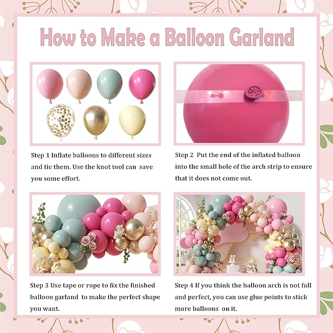 Pastel Balloon Arch Kit, 152Pcs Dusty Green Rose Pink Pastel Pink Orange Yellow Gold Confetti Balloons for Baby Bridal Shower Wedding Engagement Birthday Party Decorations
