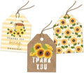 Pro Supply Global Strung Sunflowers Theme Gift Tags - 2.5x3 Inch 24 Pack - 3 Design Styles Assorted Cardstock Prints Pre-Strung Hanging Labels Suitable for Wrapping Favors DIY Presents Packaging Bags.