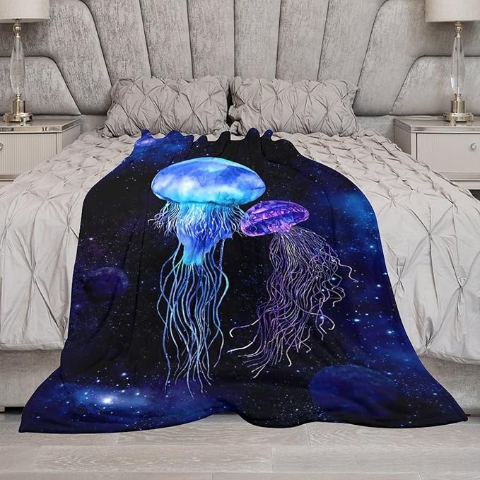 Jellyfish Gifts for Girls & Women - Soft, Warm & Cozy Fleece Throw Blanket for Kids & Adults - 40"x50"