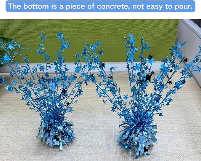 ALISSAR 4-Pack Glitter Light Blue Star Centerpieces-Table Decorations for Home Decor Birthday Wedding Anniversary Decor (Light Blue)