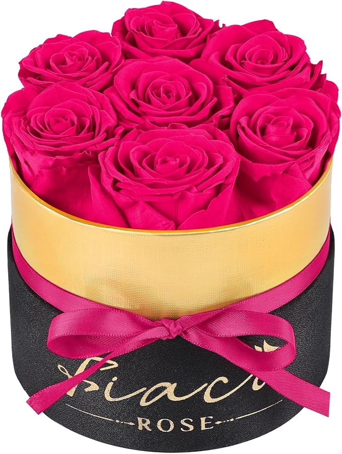 FIACO Gifts for Women Preserved Flowers in a Box-7 Forever Real Rose Flowers for Delivery Prime Birthday Gifts for Mom Grandma Wife Girlfriend Sister Fresh Flowers Eternal Rose