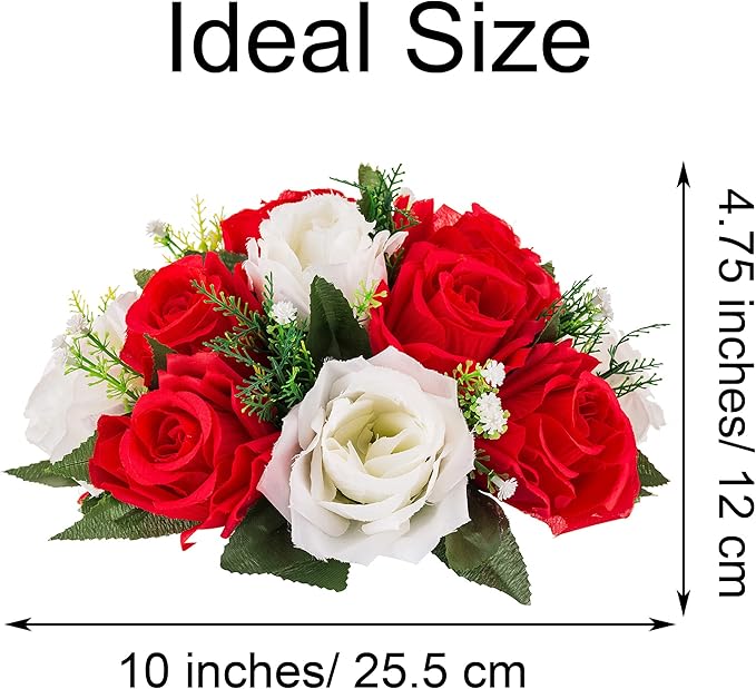 Flower Centerpieces for Wedding Tables: Wedding Table Decorations Red & White Flower Balls Centerpieces for Engagement Cerebration Party Center Pieces 6 Packs