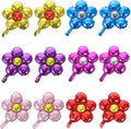 Uonlytech 12pcs Aluminum Film Flower Balloons Assorted Metallic Colors Party Decorations for Birthday Wedding Festival Tear-resistant Foil Balloons for Backdrop and Layout Props