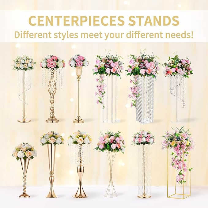 NUPTIO Flower Wedding Centrepieces for Tables - 10 Pcs 9.5in Diameter Crimson Artificial Flowers Rose Ball for Centerpieces Table - Fake Rose Arrangements for Weddings Birthday Party Decor