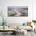 KLAKLA Bedroom Decor Wall Art Blue Beach Picture Ocean Theme Flower Canvas Print Modern Coastal Seascape Painting Framed Seaside Artwork Floral Daisy for Home Sea Lake Living Room 20x40 Inch