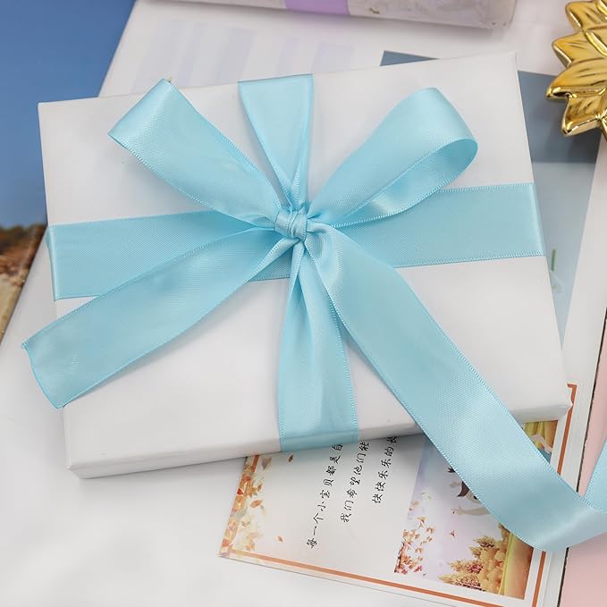 7 Colors Total 35 Yard Satin Ribbon Assortment - 1 Inch Wide 5 Yard/Roll Gentle Light Color Set Double Face Fabric Ribbon - Perfect for Gift Wrapping Crafts Party Wedding Birthday Decoratio