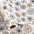 MAYPLUSS Christmas Gift Wrapping Paper Roll - 17 Inch X 33 Feet - Minimalistic Elegant Snowflake Flurry with Gold Design Winter Holiday Gift Wrap Sheet for Party, DIY Crafts & Festive Decoration