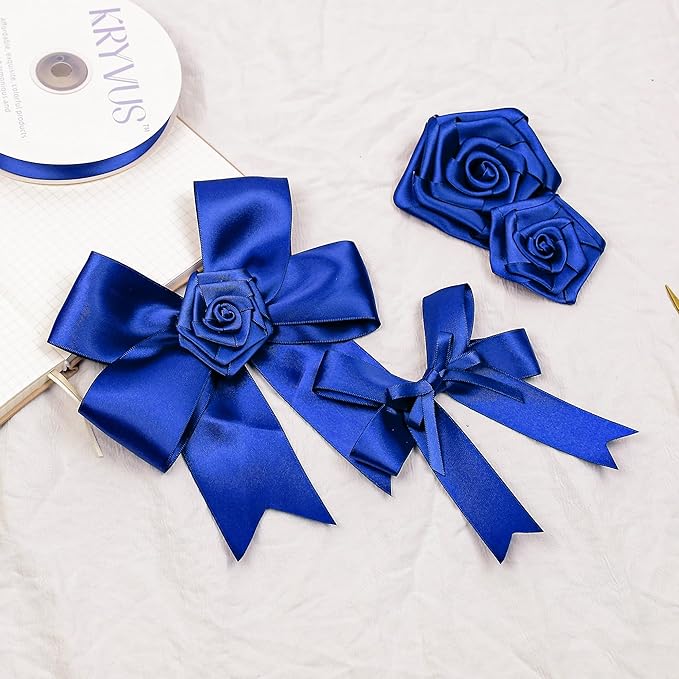 Royal Blue Satin Ribbon, Double Faced 2 Inch X 50 Yards Royal Blue Ribbon, Premium Satin Ribbon for Gift Wrapping, Crafts, Hair Bow Making, Sewing, Flower Bouquet, Wedding Party Decor
