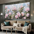 Ardemy Flower Wall Art Canvas Art Wall Decor, Floral Painting Textured Picture Living Room, Pink Rose Artwork Framed for Bedroom Kitchen Dining Room Home Office Decor Extra Large 58"x29"