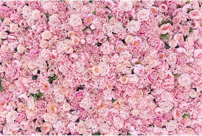 Roses Flowers Backdrop Valentine's Day Pink Rose Photography Background Floral Red Rose Backdrop for Birthday Wedding Baby Shower Anniversary for Various Floral Roses Backdrops Adults Props 7x5ft