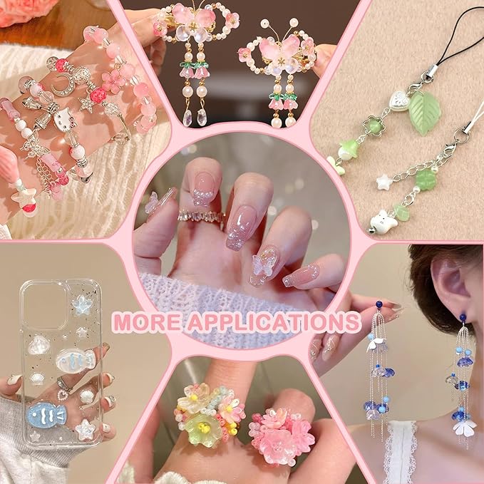 150-200Pcs Assorted Glass Beads for Jewelry Making Colorful Beads of Various Flower Butterfly Geometric Animal Bow Charms Crystal Loose Bead for Bracelet Necklace Earrings Pendant Crafts DIY